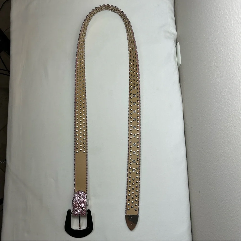 Pink Silver Western Rhinestone Glitter Cowgirl Rodeo Party Bling Sparkly Belt